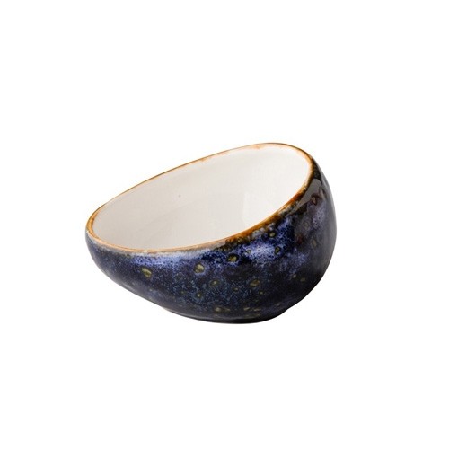 BOL À SAUCE TRIANGULAIRE DIAM. 8,5 cm. INH. 11CL. JERSEY BLEU Q AUTHENTIQUE