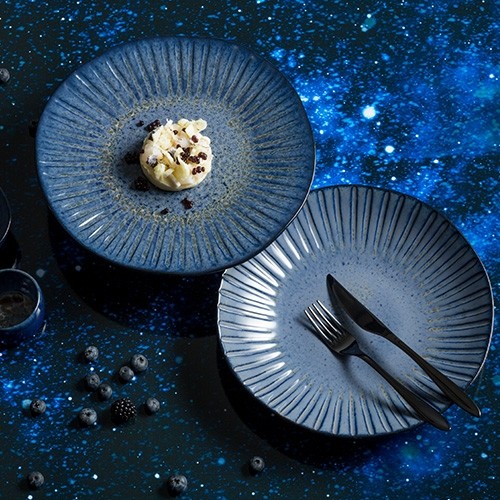 Bord opstaande rand diam. 26,5cm. Stoneblue Q Authentic