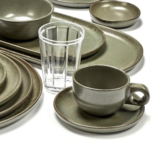 KAFFEEBECHER CAFFE LUNGO 13CL. UND KAFFEE-UNTERTASSE, FARBE CAMO-GRÜNE OBERFLÄCHE VON SERGIO HERMAN SERAX