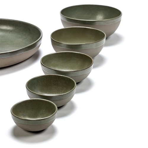 SERVING BOWL DIAM. 9CM. CAMO GREEN SURFACE BY SERGIO HERMAN SERAX