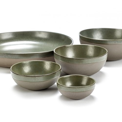 SERVING BOWL DIAM. 15CM. CAMO GREEN SURFACE BY SERGIO HERMAN SERAX