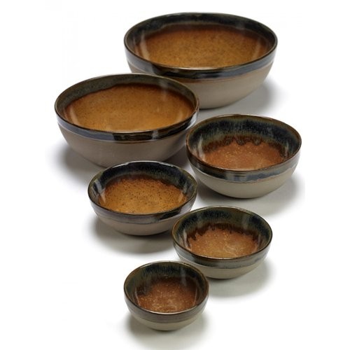 SERVING BOWL DIAM. 13CM. RUSTY BROWN SURFACE BY SERGIO HERMAN SERAX