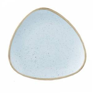 Bord plat driehoekig Duck Egg Blue afm. 22,9cm. Churchill Stonecast