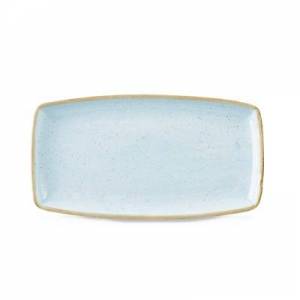 Bord rechthoekig Duck Egg Blue afm. 35x18,5cm. Churchill Stonecast