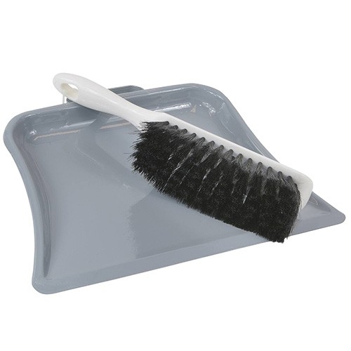 Metal dustpan and brush