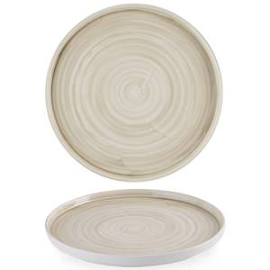 PLATE UPSTANDING EDGE DIAM. 28CM. STONECAST CANVAS NATURAL CHURCHILL