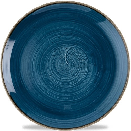 PLAQUE COUPE PLATE DIAM. 29CM. STONECAST JAVA BLEU CHURCHILL