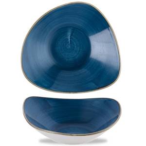 Schaal driehoekig diam. 24cm. Stonecast Java Blue Churchill