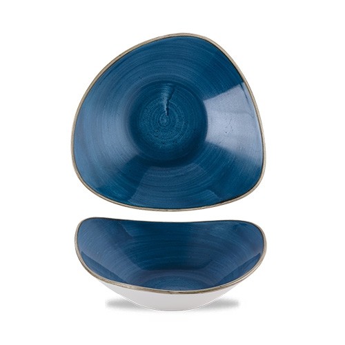 Schaal driehoekig diam. 15,3cm. Stonecast Java Blue Churchill
