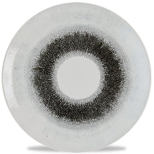 PLAQUE COUPE PLATE DIAM. 29CM. IMPRESSIONS STUDIO FUSION QUARTZ NOIR CHURCHILL