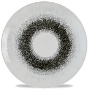 PLAQUE COUPE PLATE DIAM. 29CM. IMPRESSIONS STUDIO FUSION QUARTZ NOIR CHURCHILL