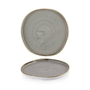PLATTE AUFSTEHENDE KANTE DURCHM. 21CM. HGT. 2CM. STONECAST PEPPERCORN GREY CHURCHILL