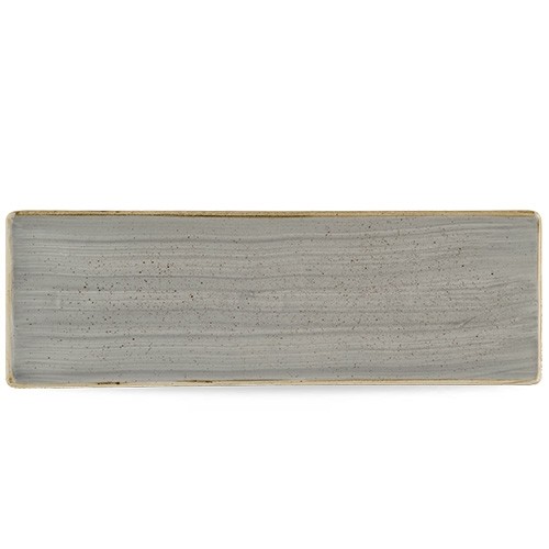 PLATE RECTANGULAR SIZE. 32X11CM. STONECAST PEPPERCORN GRAY CHURCHILL