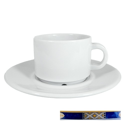 PLAT 2.5 BLANC OCÉAN AVEC DÉCOR BLEU ÉGYPTO NOVA