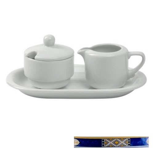 CREAM JAR NORDIKA/OCEAN INH. 15CL. COLOR WHITE W/DECOR EGYPTO BLUE NOVA