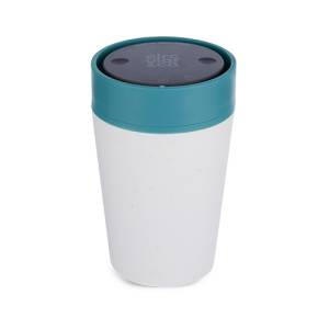 Drinkbeker circulare cup inh. 227ml. cream & Aquamarine Green