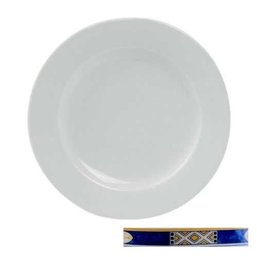 Bord plat diam. 22cm. Ocean wit m/decor Egypto Blue Nova