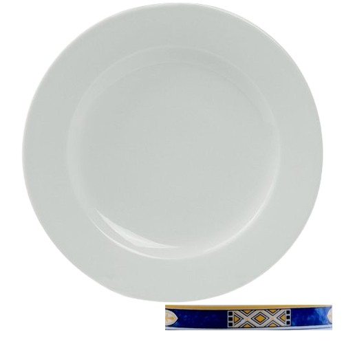 PLATTE FLACH DURCHM. 30CM. OCEAN MIT DEKOR ÄGYPTOBLAU