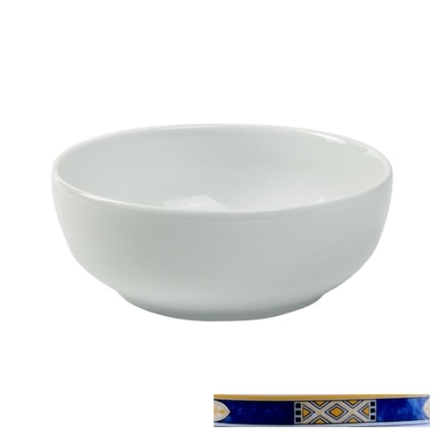 Saladeschaal rond diam. 16cm. Ocean wit m/decor Egypto Blue Nova