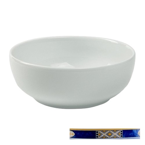 Saladeschaal rond diam. 23cm. Ocean wit m/decor Egypto Blue Nova
