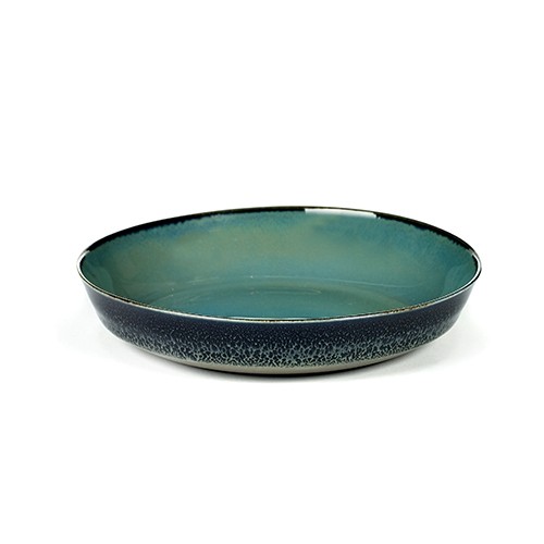 Serveerschaal s diam. 17,5 cm. h. 3 cm. kleur blue grey / dark blue terres de reves Serax