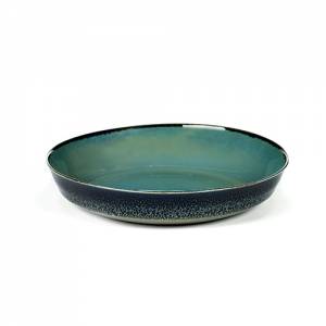 Serveerschaal s diam. 17,5 cm. h. 3 cm. kleur blue grey / dark blue terres de reves Serax