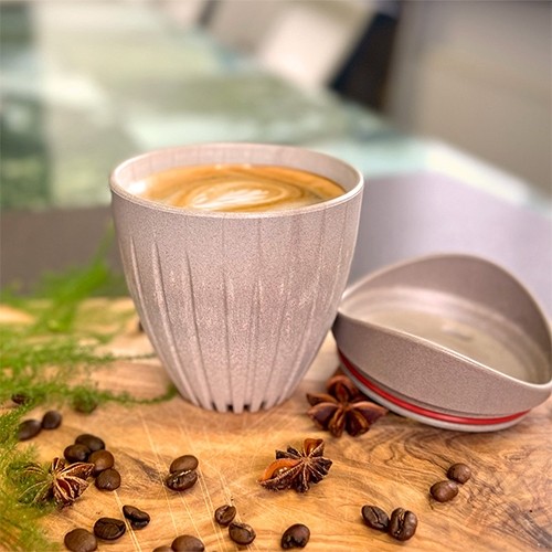 Kop Large met deksel inh. 340ml. Beige Cafea Cup