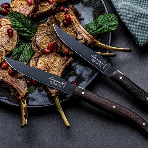 Steakmessen luxury line wengé roestvrijstaal set á 6 stuks Laguiole Style de Vie