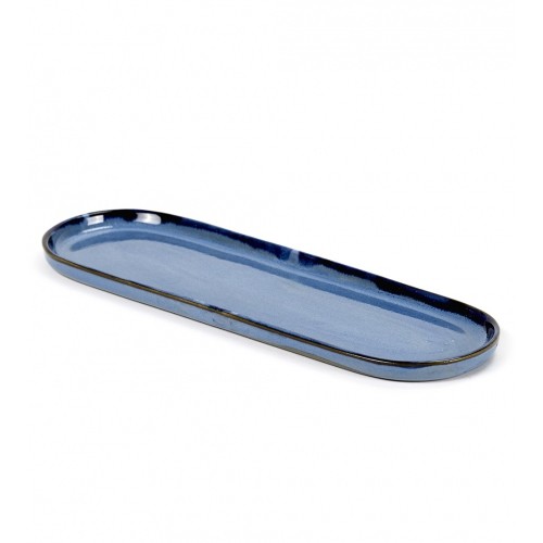 BOARD OVAL DIM. 28X9CM. HEIGHT 1.3CM. COLOR BLUE TERRES DE REVES SERAX