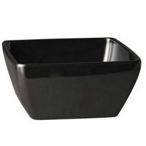 Schaal vierkant afm. 25x25cm. melamine kleur zwart Global