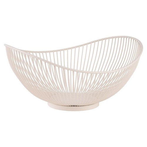 Draadmand afm. 29,5x25,5x13,5cm. creme wit metaal