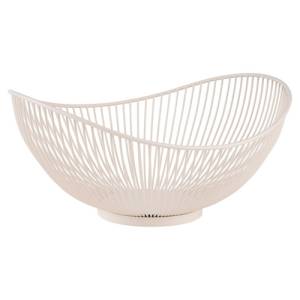 DRAHTKORBGRÖSSE 29,5 x 25,5 x 13,5 cm. CREMEWEISSES METALL