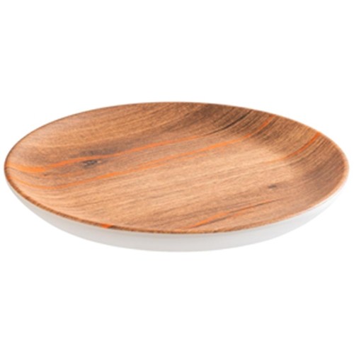 ASSIETTE DE SERVICE PLATE DIAM. 26CM. MÉLAMINE BRUN CRAZY WOOD