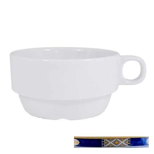 SUPPENBECHER EUROPA 1-OHR INH. 25CL. FARBE WEISS MIT DEKOR EGYPTO BLUE NOVA