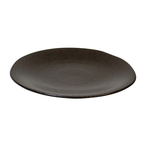PLATE FLAT DIAM. 28.5CM. BLACK SPECKLE Q AUTHENTIC