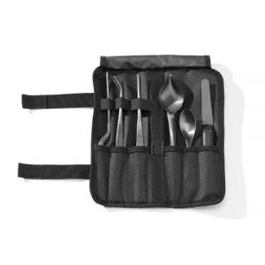 MAKE-UP SET 6-PIECE BLACK 3 TWEEZERS 2 SPOONS 1 SPATULA