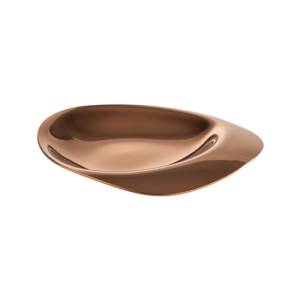 Schaal/bord afm. 8,5x8cm. Koper roestvrijstaal Pebbles set a 4 stuks