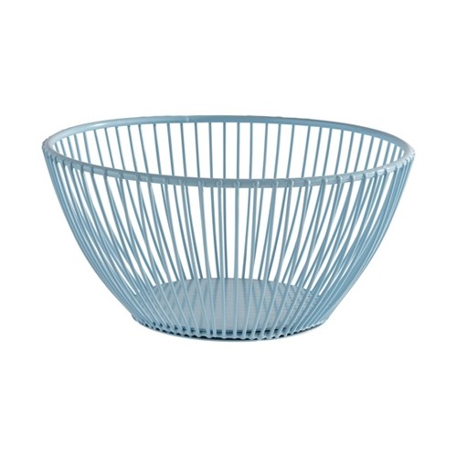 WIRE BASKET DIAM. 17,5CM. HG T. 8CM. BLUE METAL SVART