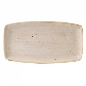 ASSIETTE RECTANGULAIRE COULEUR MUSCADE CRÈME DIM. 29.5x15CM. PIERRE DE CHURCHILL