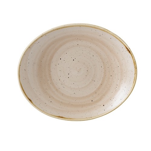 TELLER, OVAL, FARBE, GRÖSSE MUSKAT-CREME. 19,2 cm. CHURCHILL STONECAST