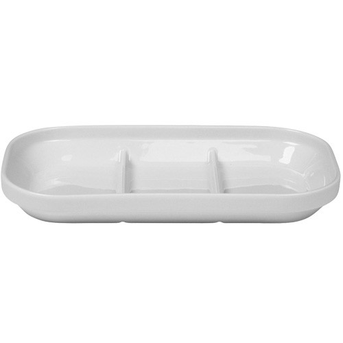 PLAT METRO 3 SECTIONS DIM. 29.2X16.2X3.5CM. AVEC FOND PLAT COULEUR BLANC NOVA