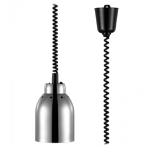 Warmtelamp verstelbaar diam. 15,6cm. hgt. 50-180cm. 230v/250w zilver roestvrijstaal Caterchef