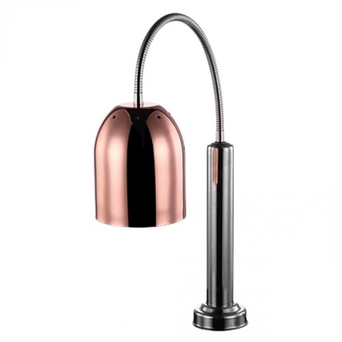 Warmtelamp afm. 15,6x45cm. hgt. 60cm. 230v/250w Koper roestvrijstaal Caterchef