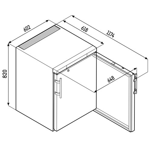 COMMERCIAL REFRIGERATOR FKUv 1660 DIMENSIONS 60X61.5X83CM 230V/100W LIEBHERR