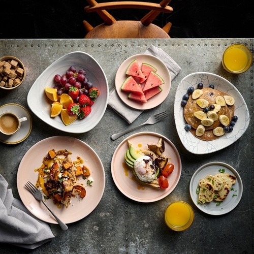 Coupebord diam. 16,5cm. Churchill Stonecast Canvas Coral