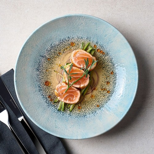 Coupeschaal diam. 21,7cm. Studio Prints Fusion Aquamarine Blue Churchill