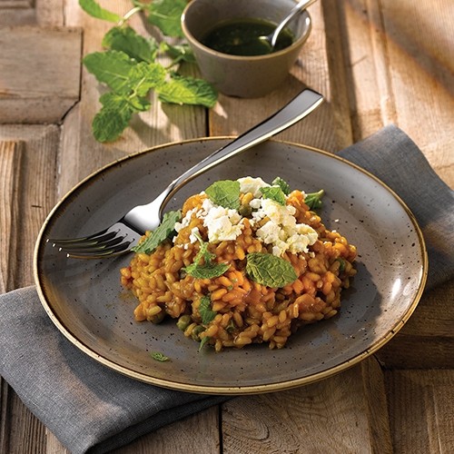 Coupebord kleur Peppercorn Grey diam. 26cm. Churchill Stonecast