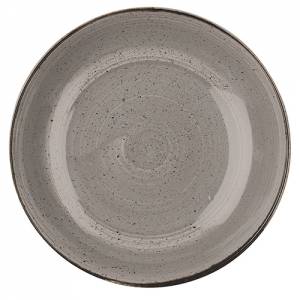 COUPE PLAT COULEUR GRIS POIVRE DIAM. 24,8 cm. PIERRE DE CHURCHILL