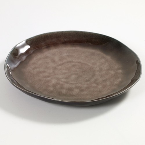 Bord rond m diam. 28cm. hgt. 2,8cm. kleur bruin Pure by Pascale Naessens Serax
