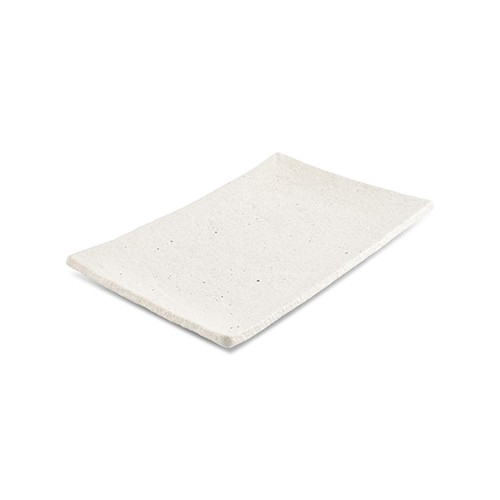 TAILLE DU PLAT DE SERVICE. 31X21CM. HG T. 3CM BLANC CALCAIRE F2D